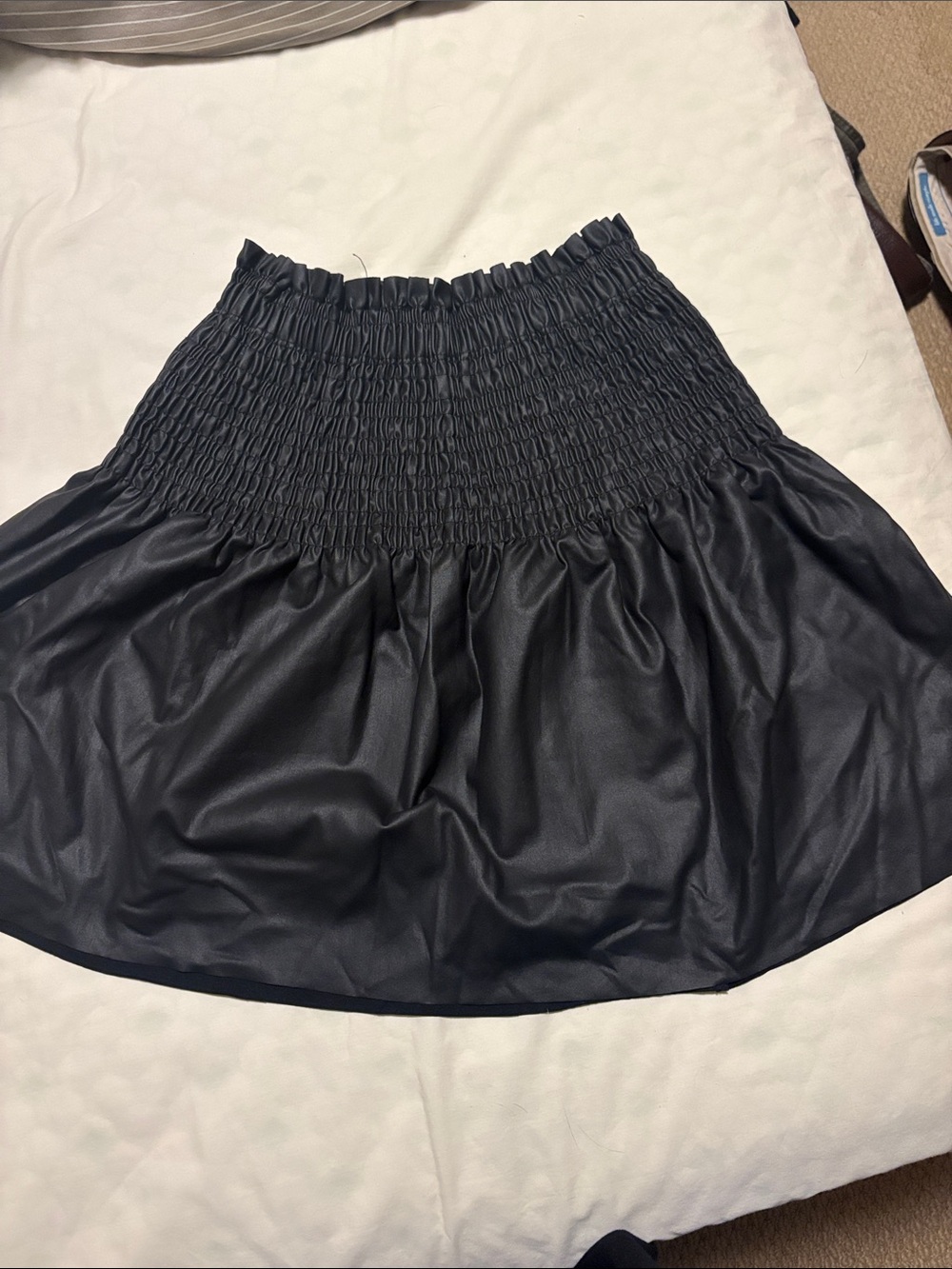 Zara Black Smocked Waist Mini Skirt